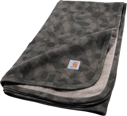 Carhartt Firm Duck Sherpa-Lined Throw Blanket