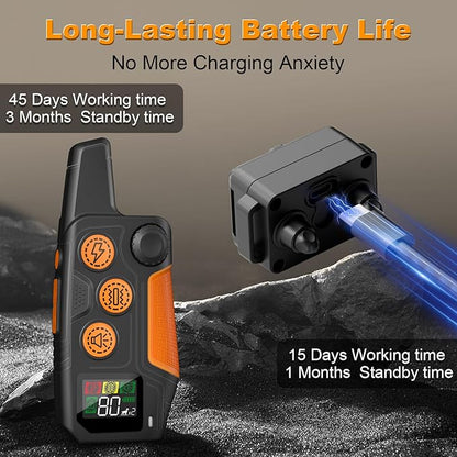 Dog Shock Collar 3300FT 4 Channels Dog Training Collar with Remote for 8-120lbs Small Medium Large Dogs 2 in 1)