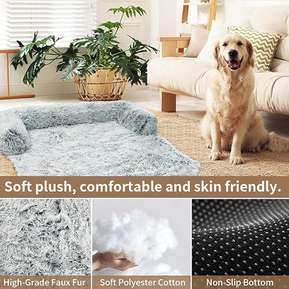Calming Dog Couch Bed for Large Dogs 35.4 x 35.4 x 7.9 Inches