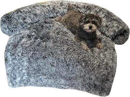Calming Dogs/Cats Bed Fluffy Plush Dogs/Cats Mat for Furniture Protector with Waterproof Lining