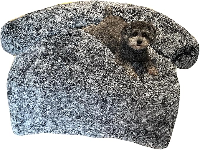 Calming Dogs/Cats Bed Fluffy Plush Dogs/Cats Mat for Furniture Protector with Waterproof Lining