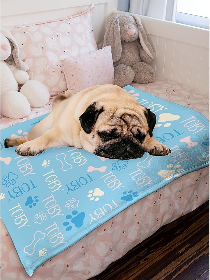 Personalized Dog Blankets Dog Paw Print Blanket Puppy Blanket 40"x30" for