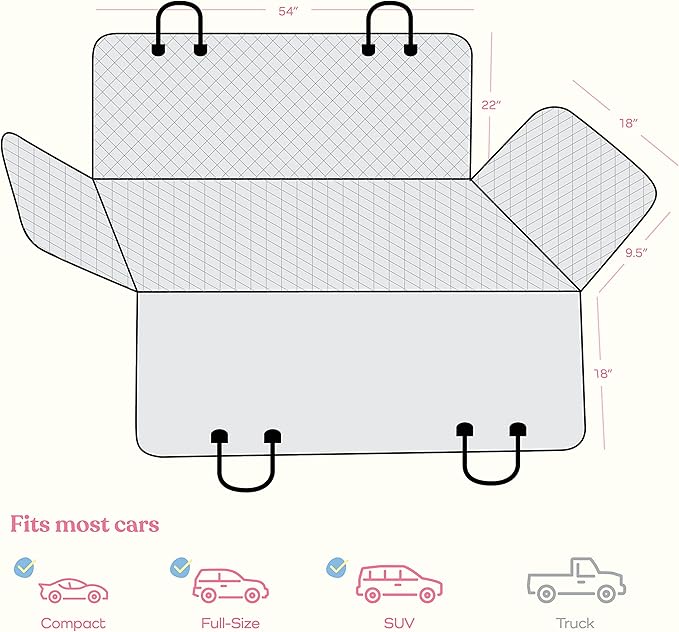 100% Waterproof Car Seat Cover for Dogs 600D Heavy