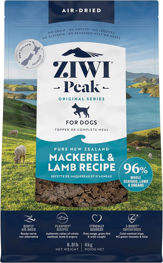 ZIWI Peak Air-Dried Dog Food – Mackerel & Lamb - All Natural, High Protein, Grain Free, Limited Ingredient w/ Superfoods (140.8oz)