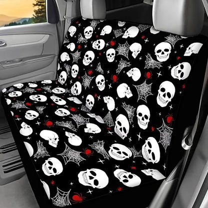 AFPANQZ Skull Spiderweb Car Backseat Covers Dog Seat