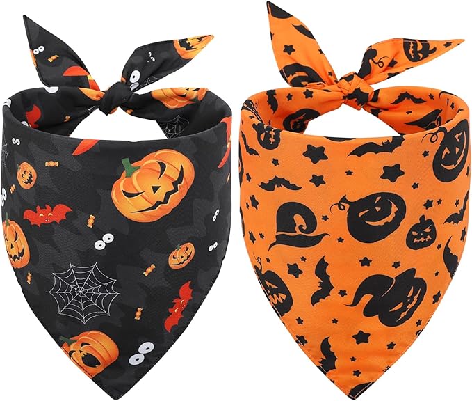 SZEE Halloween Dog Bandanas 2PCS Witch