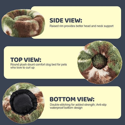 Calming Dog Bed for Small Medium Dogs 24", Green