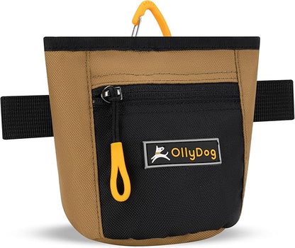 OllyDog Goodie Treat Bag, Dog Treat Pouch, Waist Belt Clip for Hands-Free Training, Magnetic Closure, Dog Training and Behavior Aids, Three Ways to Wear (Elmwood)