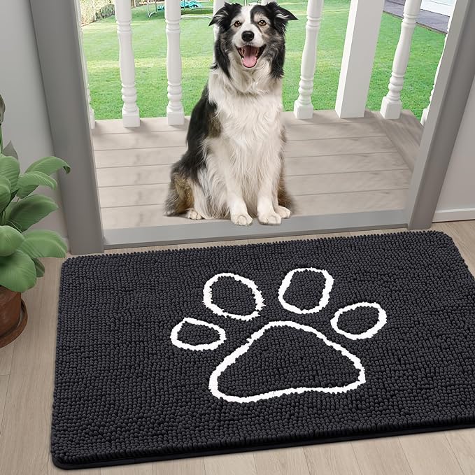 smiry Dog Door Mat for Muddy Paws (24x16 Inches,
