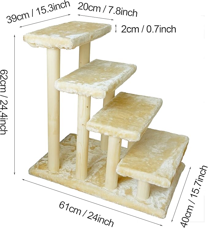 Cowboy Wooden pet Stairs 4-Step pet Ladder cat