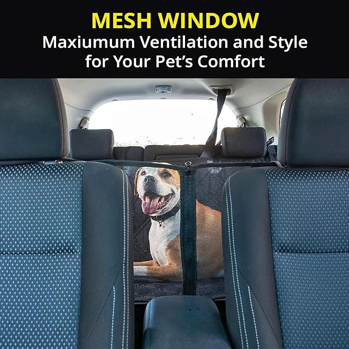 Meadowlark Dog Car Seat Cover with Mesh Window (54" W 58" L)