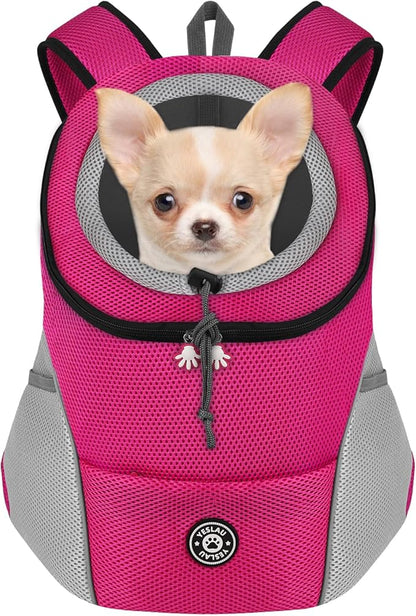 YESLAU Dog Backpack Carrier Pet Carrier for Small Medium Dogs Travel Bag Front Pack Breathable Adjustable with Safety Reflective Strips for Hiking Outdoor Cats