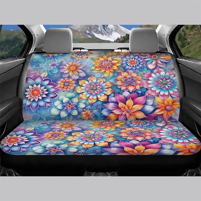AFPANQZ Boho Flowers Cloth Back Seat Cover Non-Slip