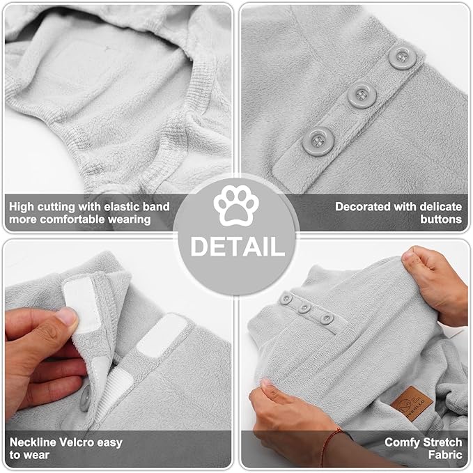 cyeollo Dog Pajamas Fleece Dog Coat Thermal Dog