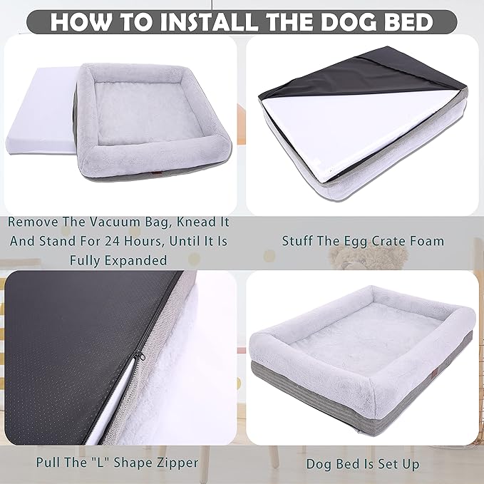 Orthopedic Dog Bed for Medium Dogs 31 x 25 Inch,