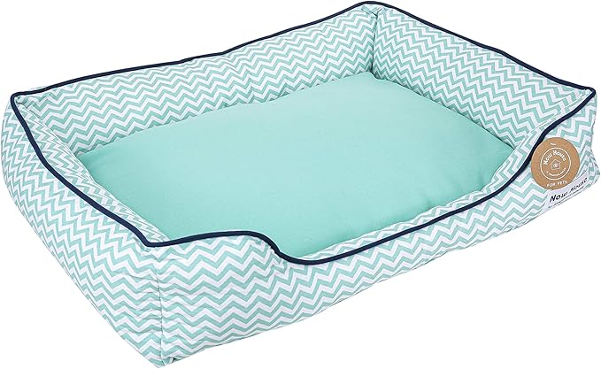 Now House for Pets by Jonathan Adler Teal Chevron Cuddler Dog Bed (FF16409)