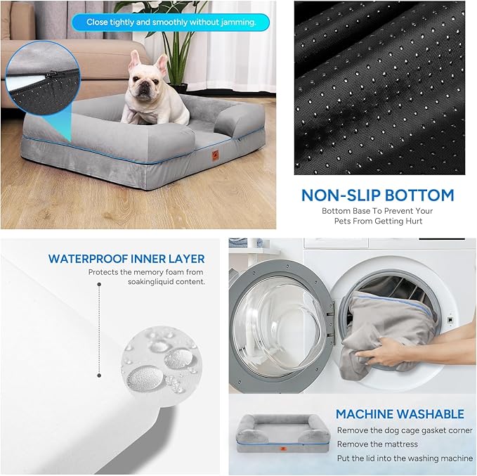 GLADOG Orthopedic Small Dog Bed with Full Memory Foam 26×20 Inches,