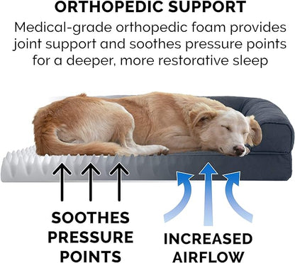 Furhaven Orthopedic Dog Bed for Large Dogs w/ Removable Bolsters & Washable Cover 95 lbs