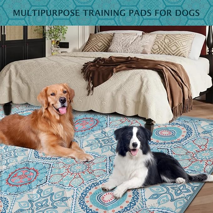 IEUUMLER Washable Pee Pads for Dogs Extra Large 71" x 71" 1 Pack EU007 (Green 71"X71"-1pcs)