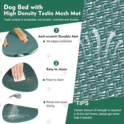 Upgraded Elevated Dog Bed with Canopy