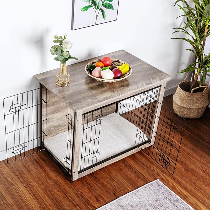 DWANTON Dog Crate Furniture with Cushion 32.5" L,