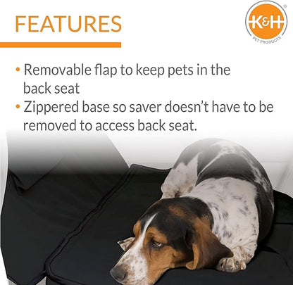 K&H Pet Products Deluxe Car Seat Saver Black Standard/Mid-Size 54 Inches