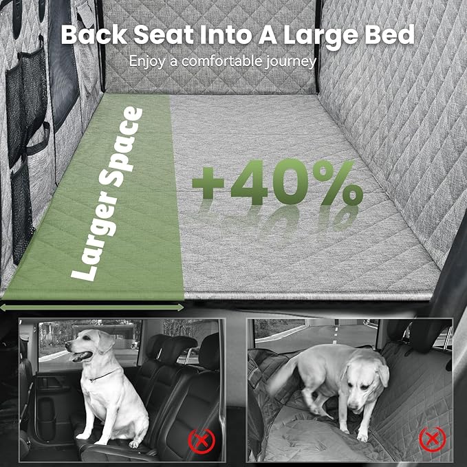 Back Seat Extender for Dogs with Storage