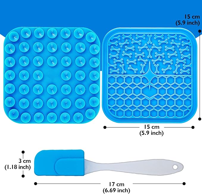 3 Pack Lick Mat for Dogs and Cats, Dog Slow Feeder Bowl Mat for Bathing Grooming Nailing Trimming, Food-Grade, Non-Toxic Dog Feeding Mat, Licking Pad for Dogs Cats