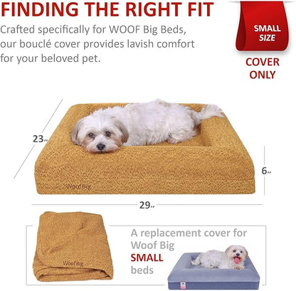 Replacement Cover Only (Beds Sold Separately) - Creamy White Boucle - Machine Washable - Anti-Slip - YKK Zippered (Small)