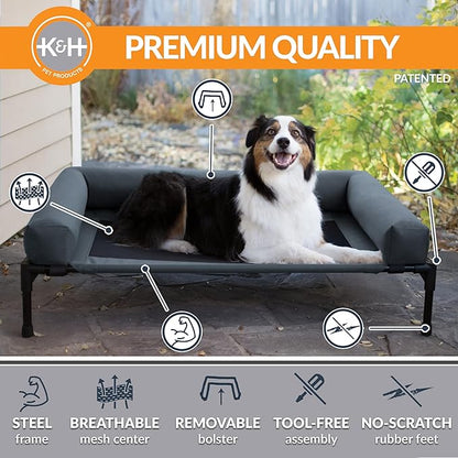K&H Pet Products Outdoor Dog Bed Bolster Dog Cot Cooling Dog Hammock 42" X 30"
