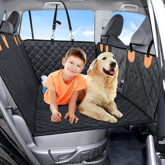 KMF Dog Car Seat Cover for Pets Waterproof Seat Cover，Back Seat Extender 600D，Non-Inflatable Multi-Use