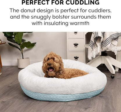 Furhaven 23" Round Donut Dog Bed for Indoor Cats & Small Dogs 20 lbs