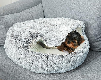 Dog Cave Bed for Small Dogs Cats Pets (20" D,