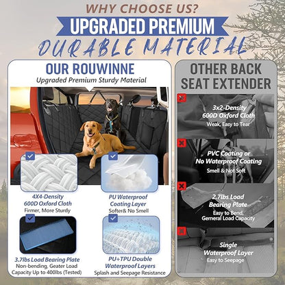 Back Seat Extender for Dogs Truck-Large Space 400lbs, Sturdy