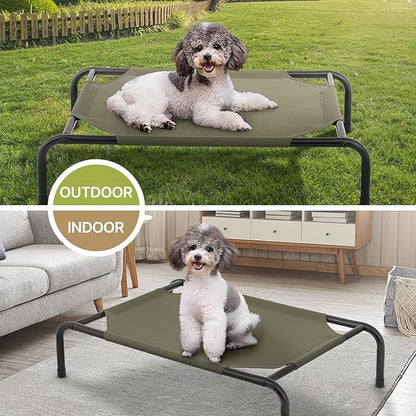 MoNiBloom Elevated Dog Bed Cooling Raised Ped Bed Portable Dog Cot for Camping or Beach 35 Inches