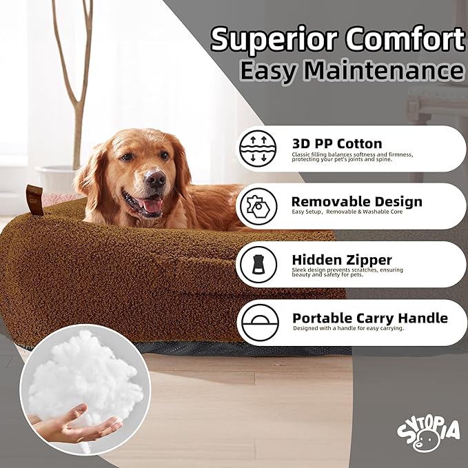 Sytopia Calming Dog Bed for Small Medium Dogs 40" L
