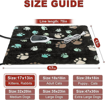 Cat Heating Pad 17x13 in Pet Heating Pad for Cats