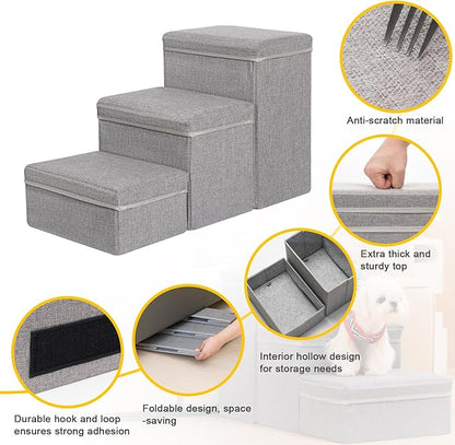 Uross Dog Stairs with Storage 3-Steps