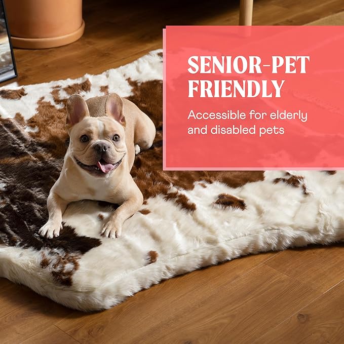 PupRug Orthopedic Dog Bed for Large Dogs with Fluffy Soft Faux Fur and Memory Foam for Joint Pain Relief