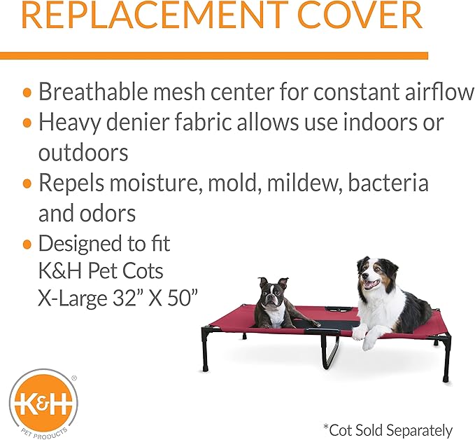 K&H Pet Products Elevated Cooling Outdoor Dog Bed 50 X 32 Inches