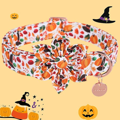 DOGWONG Fall Dog Collar with Bowtie