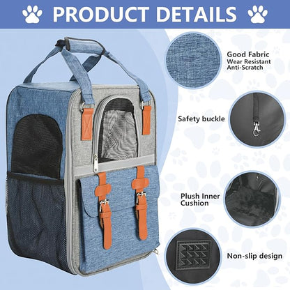 Cat Backpack, Cat Backpack Carrier, Pet Carrier for Small Dogs and Puppies up to 15 lbs, Versatile and Perfect for Travel, Walks, Outdoors and at Home!