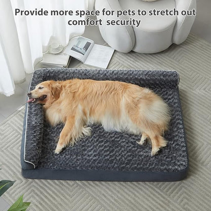 BFPETHOME Orthopedic Dog Beds for Large Dogs-Waterproof Sofa Dog Bed with Removable Washable Cover