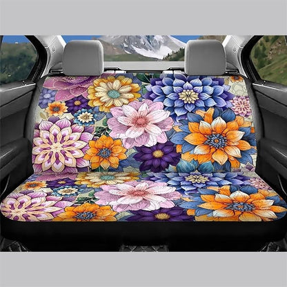 AFPANQZ Boho Flower Car Rear Seat Cover Set