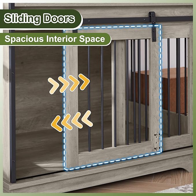 NicBex Dog Crate Furniture 35.4" L