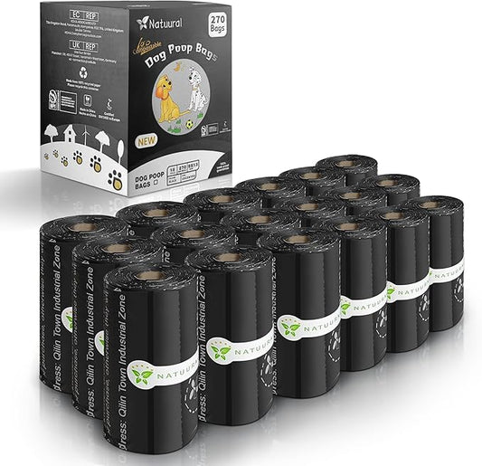 100% Compostable Dog Poop Bags-270 Counts 18Rolls