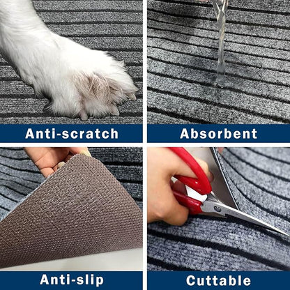 3PCS Dog Non-Slip Mat for Back Seat Extender Truck.(24" x 16") (Grey-Medium)