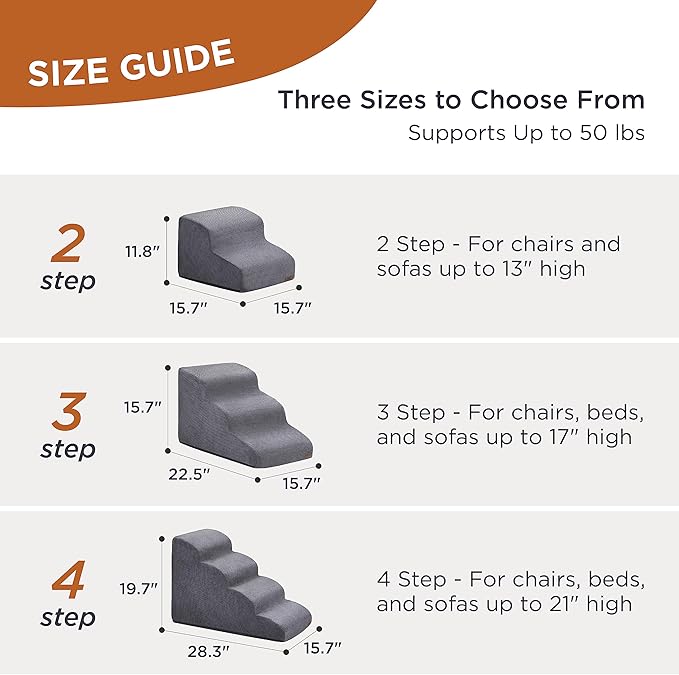 Lesure Dog Stairs for Small Dogs 3 Steps