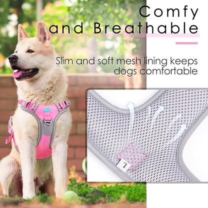ThinkPet No Pull Harness Breathable Sport Harness with Handle-Dog Harnesses Reflective Adjustable for Medium Large Dogs