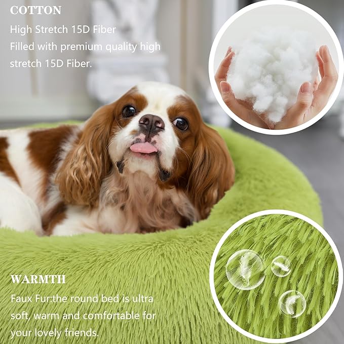 Calming Bed for Dogs 30 Inches Dark Gray